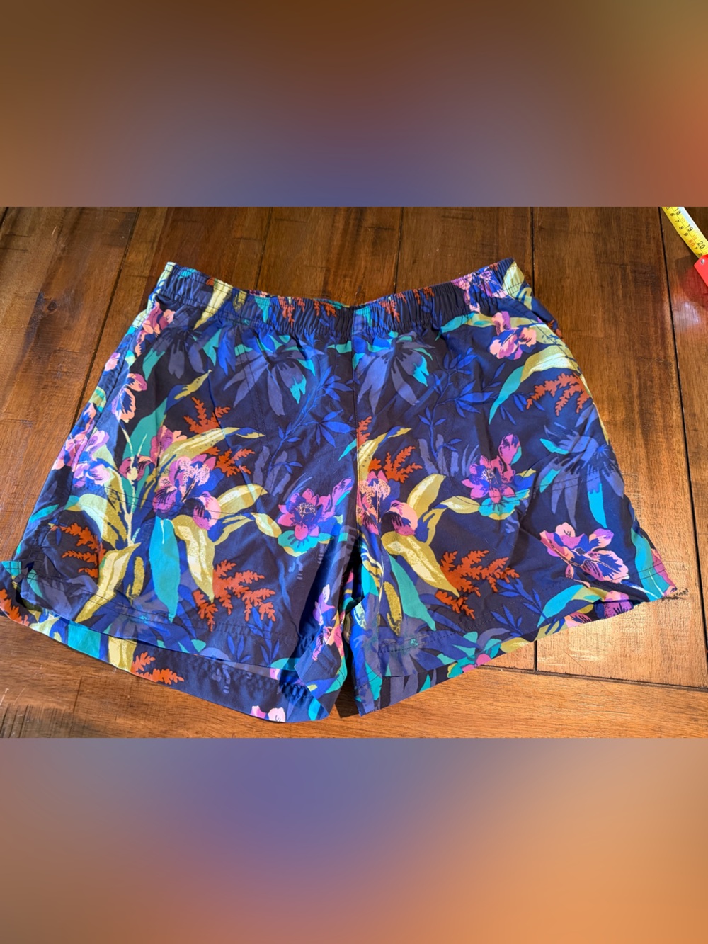 Tropical Floral Women's Swim Shorts in Navy